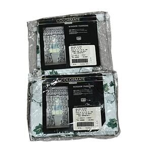 Vintage Colormate Classics Balloon Valance Ivy Garden 85”x 18” lot of 2